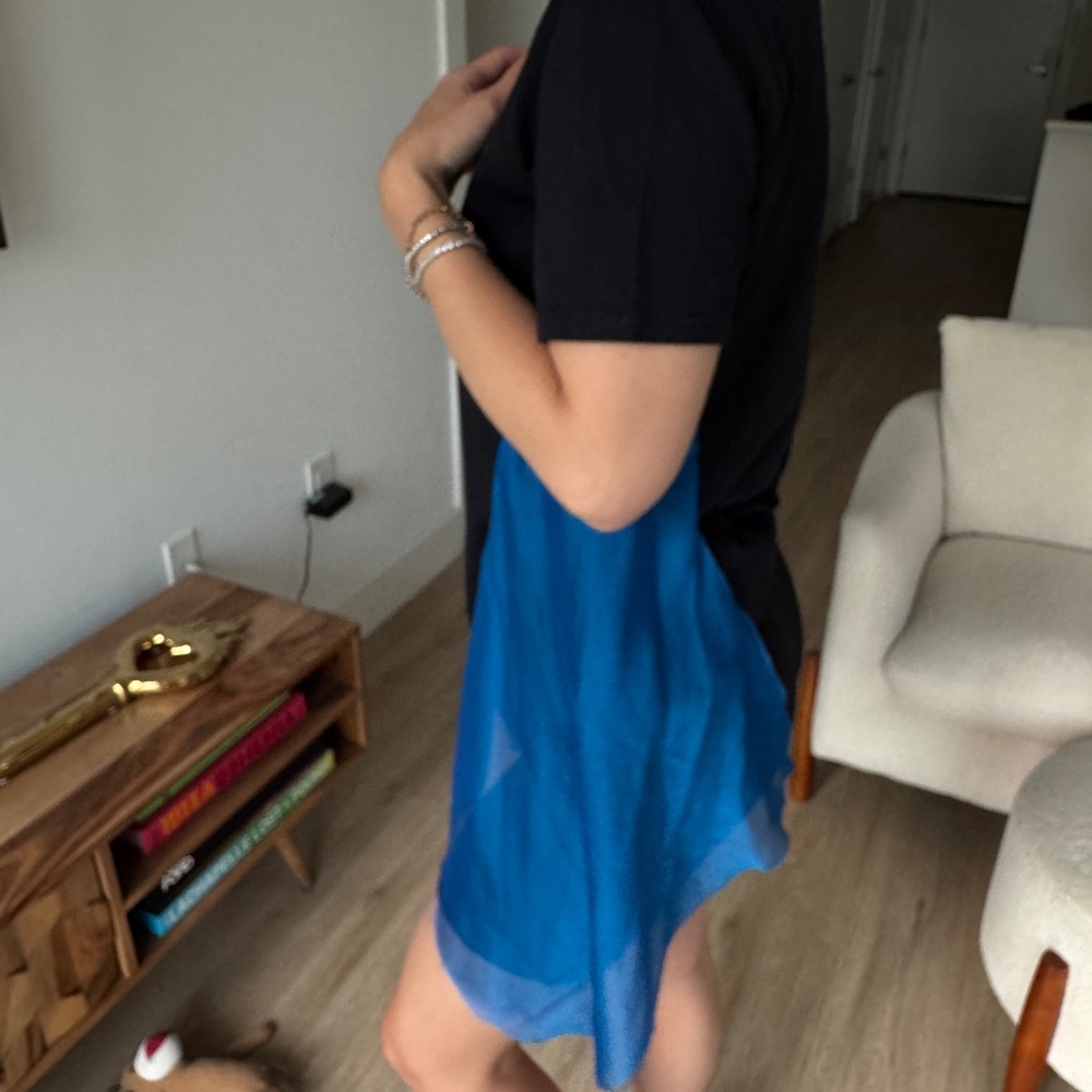 Blue and Black Women's Tee made in Italy